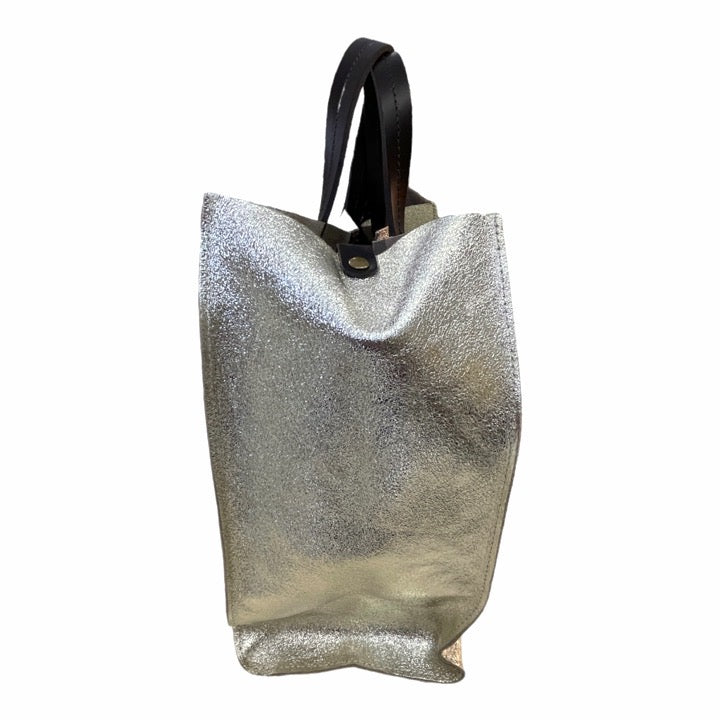 Shopper Tasche Metallic Leder inkl.Clutch